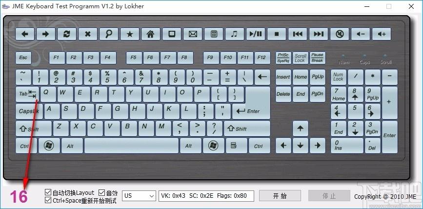 JME Keyboard Test Programm,键盘检测工具,键盘检测